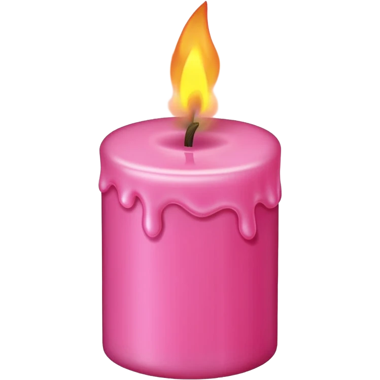 Draw a pink candle with a flame on it at an angle of 5 degrees from the horizontal. emoji