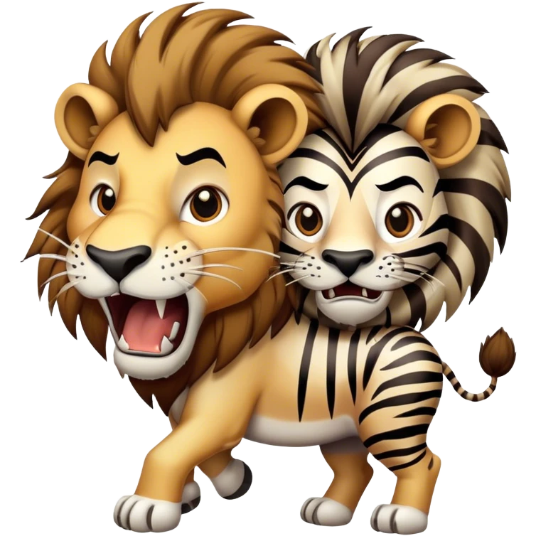 A lion attacking zebra  emoji