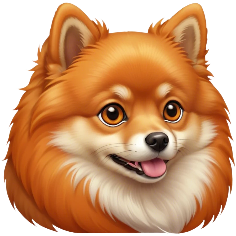Cinematic Noble Orange Pomeranian Portrait Emoji, Poised and regal, with a compact, fluffy build and a well-groomed, vibrant orange Fur, deep-set soulful brown eyes, Simplified yet sharp and sophisticated features, highly detailed, glowing with a soft, dignified glow, high shine, intelligent and spirited, stylized with an air of elegance, focused and attentive, soft glowing outline, capturing the essence of a watchful and confident companion, so majestic it feels as though it could prance out of the screen with effortless authority! emoji