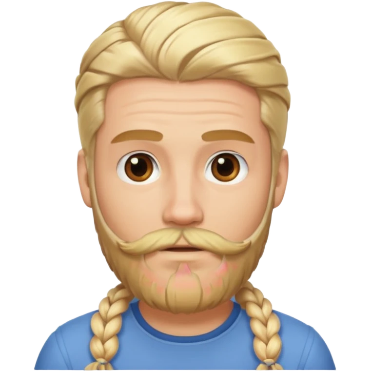 sakalı ve örgülü saçı olan sarışın adam emoji