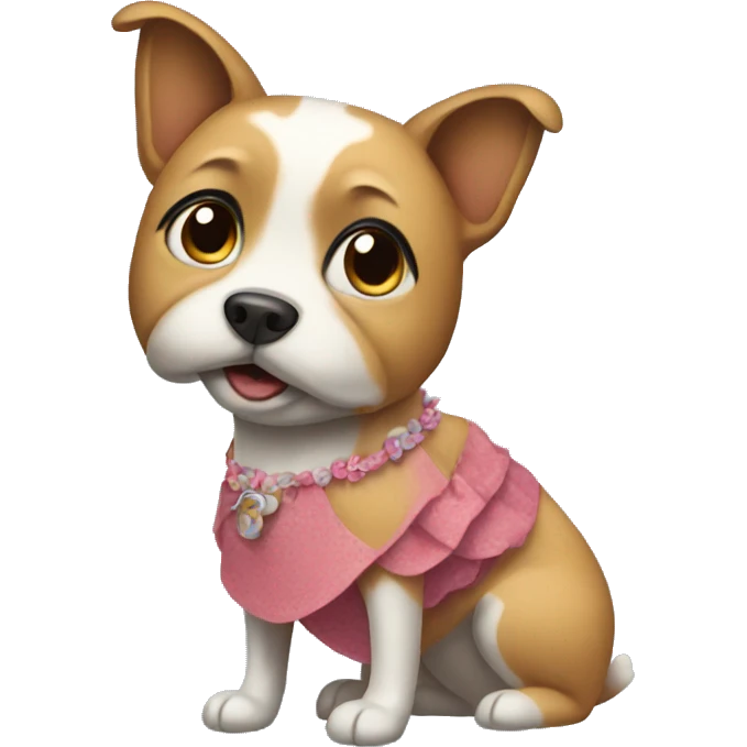 Dog wearing a dress emoji