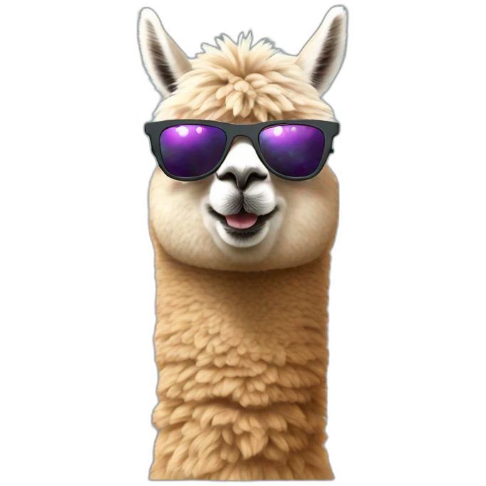 alpaca-with-sun-glass-in-a-rocket emoji
