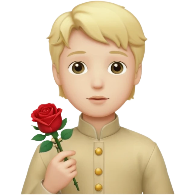 The Little Prince with a rose in his hand emoji