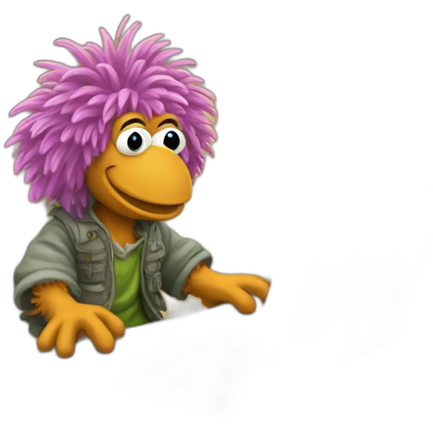 fraggle software engineer typing code on laptop emoji