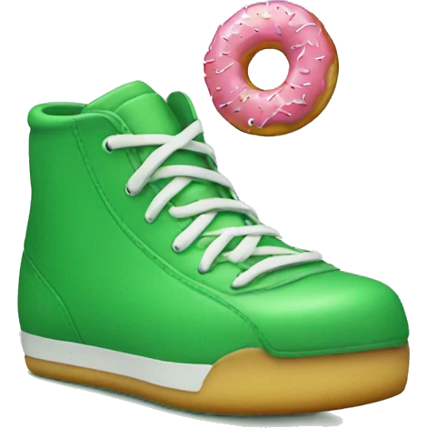 Green shoe with donut emoji