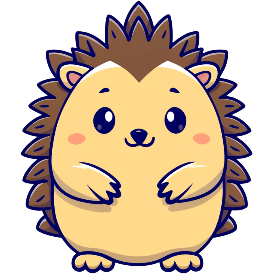 cute hedgehog with spiky back emoji