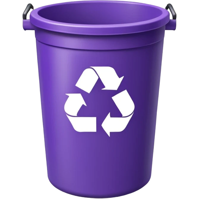 round purple rycycle bin empty emoji