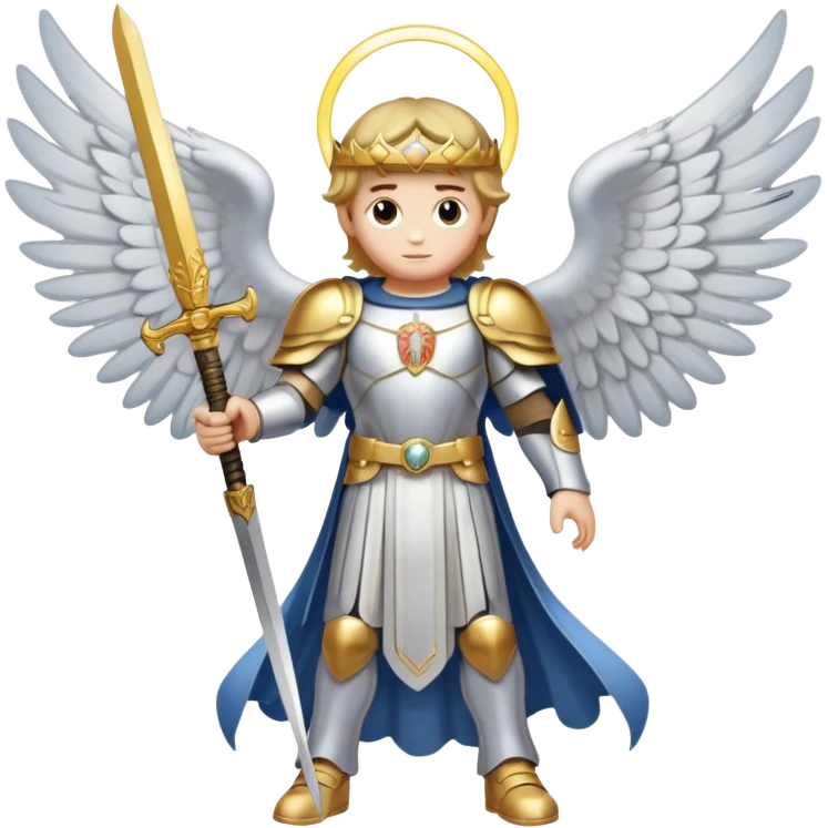 Archangel Michael with sword and wings and halo emoji