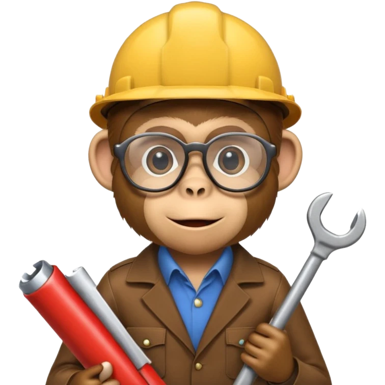 Monkey engineer with diploma emoji