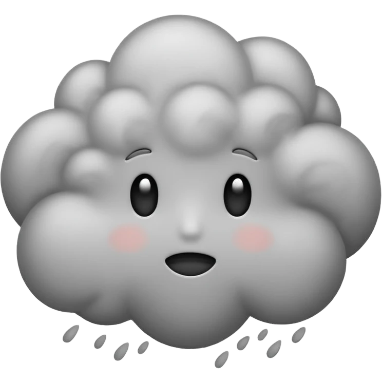 disappearing dust cloud emoji, dissolving into air, minimal, expressive emoji
