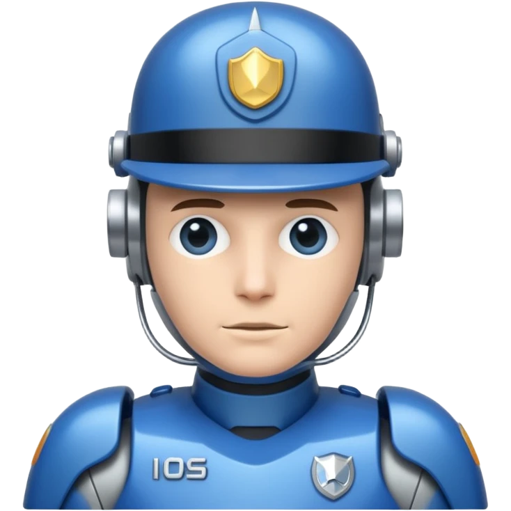 half robot cop emoji