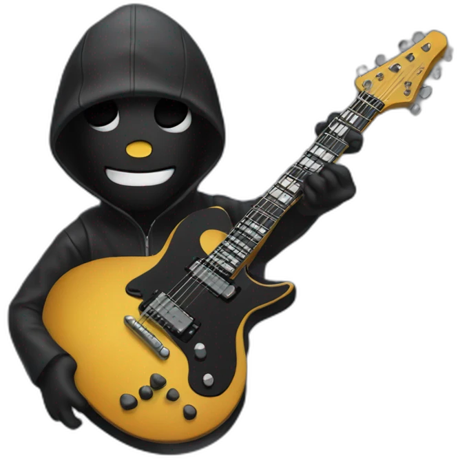 Death playing the black electric guitar emoji