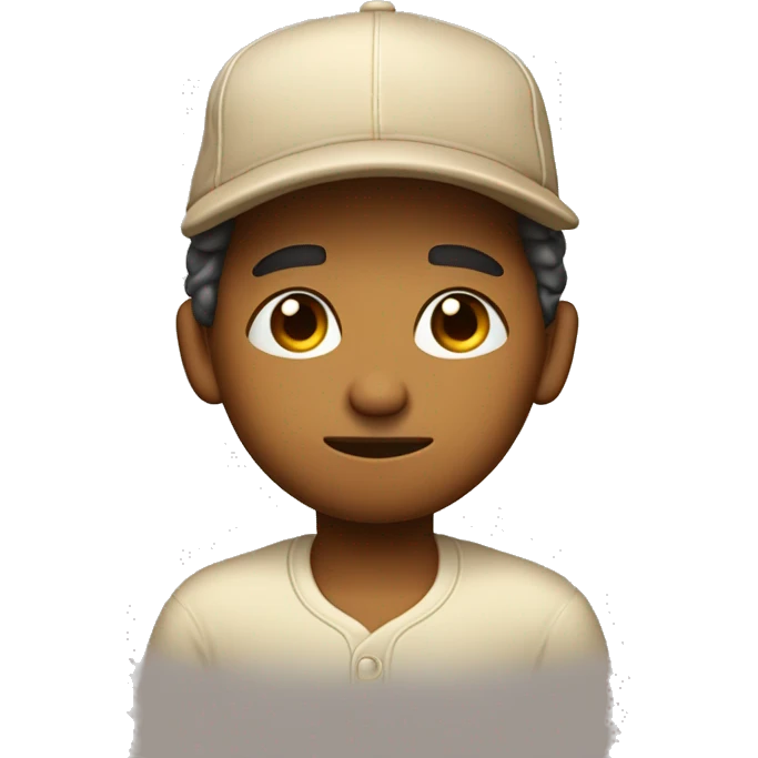 pensive face with drolling and baseball hat praying hands, eyes closed normal and wearing normal hawain shirt beige skin and not old emoji