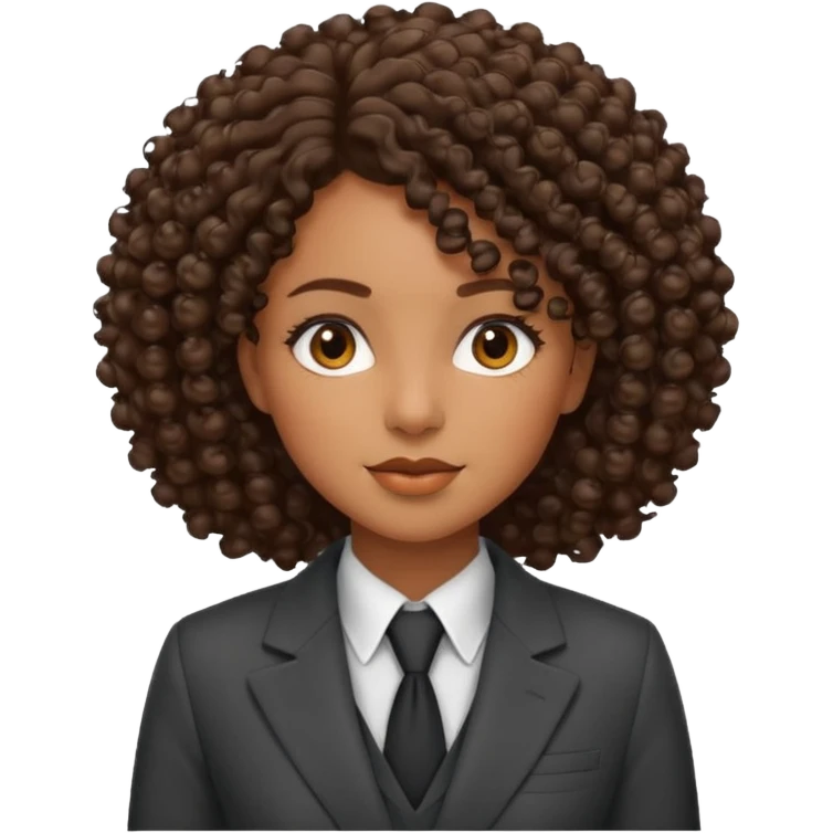 curly-haired black woman in a suit emoji