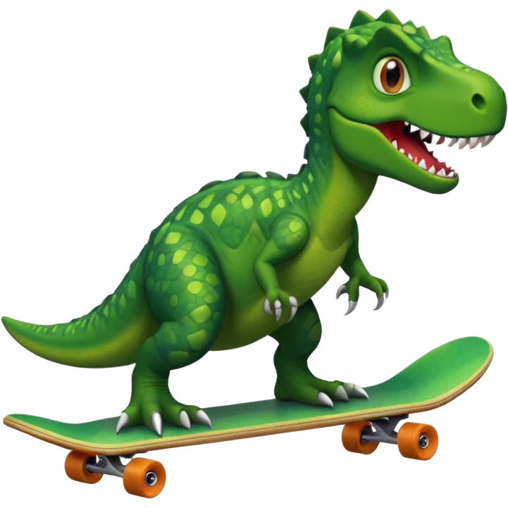 Dinosaur on a skateboard emoji