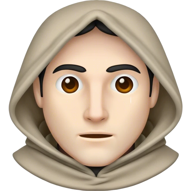 Medieval male wool hood with open face emoji