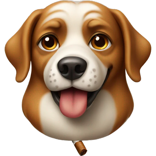 Dog with a cigar emoji