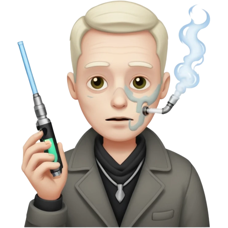 dead man with vape in hand emoji