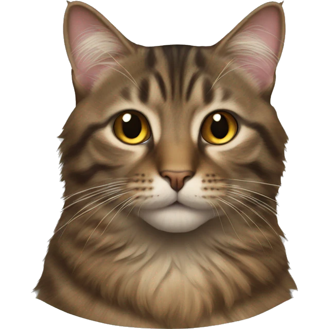 Long hair brown tabby cat emoji