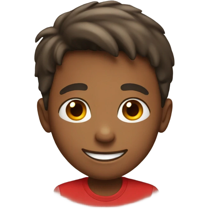 smiling boy in red shirt emoji