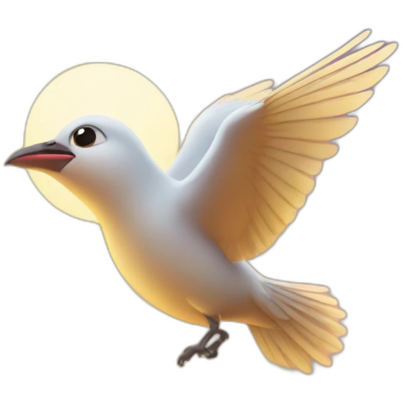 bird flying towards the sunrise emoji