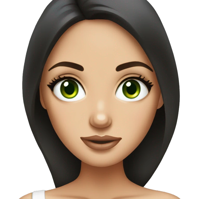 Girl looks like Megan Fox with green eyes spa emoji