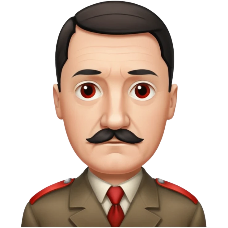 adolf hitler with a square mustache and a red band on his arm emoji