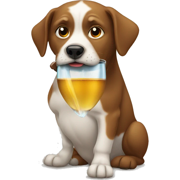 Dog drinking  emoji