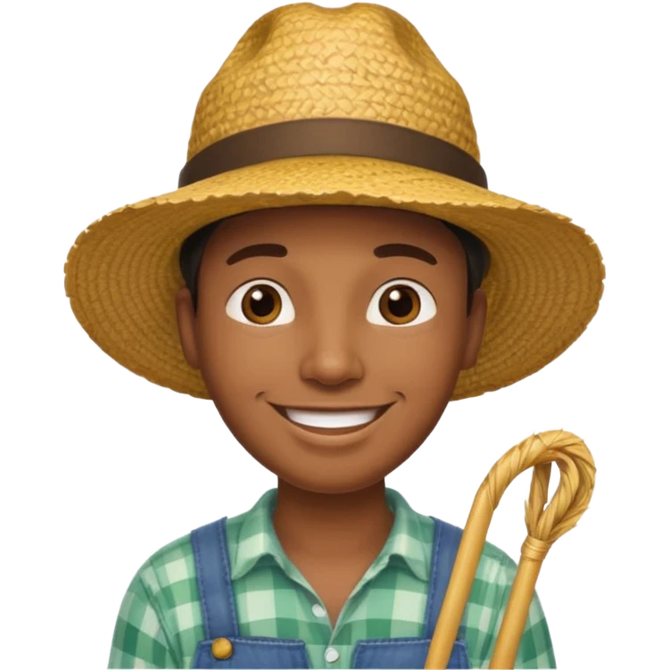 farmer black man with straw hat emoji
