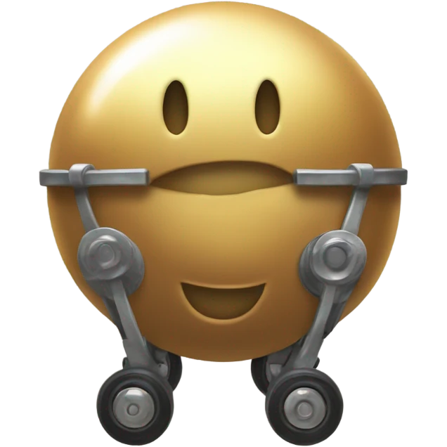 Metal Kirby ball with 4 car wheels emoji