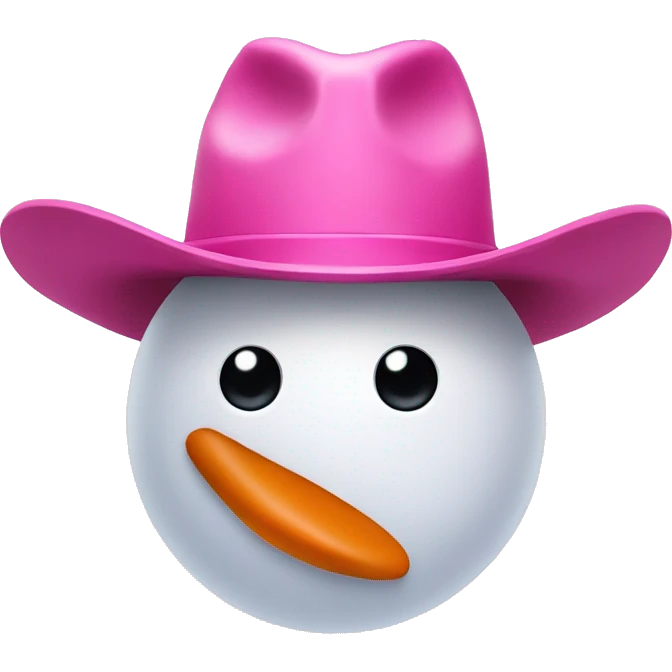 Snowman with pink cowboy hat emoji
