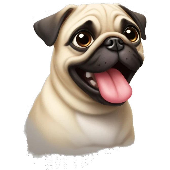 Pug with tongue out  emoji