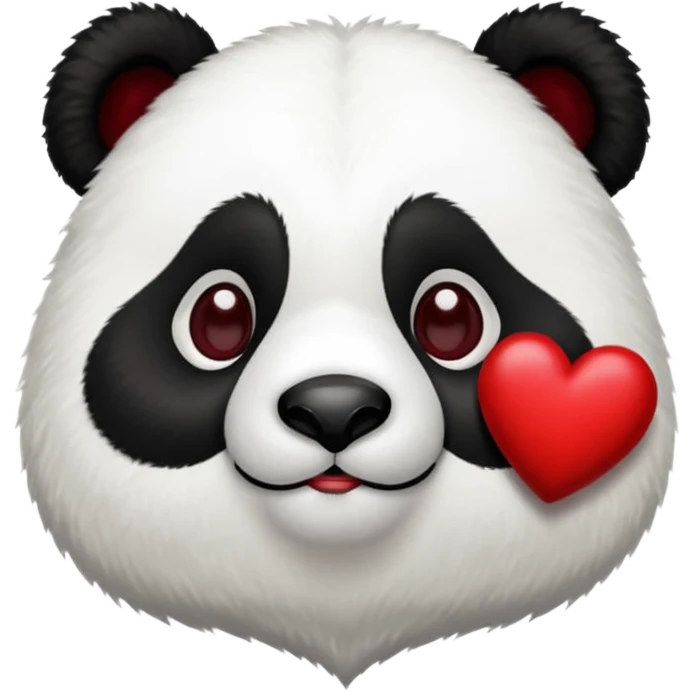 panda with  dark red heart  emoji