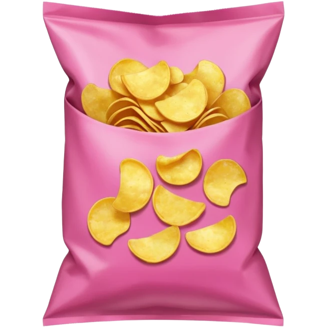 Pink bag of potato chips emoji