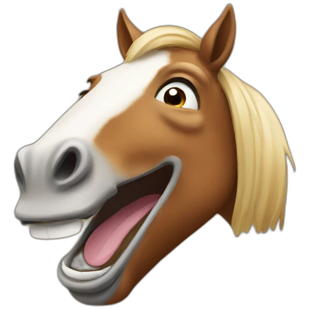 A horse laughing emoji