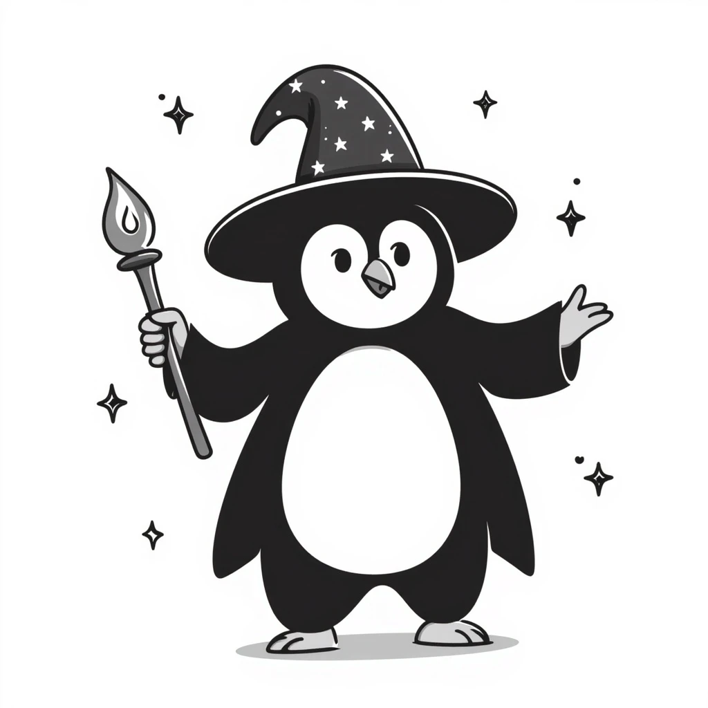 Penguin Wizard emoji