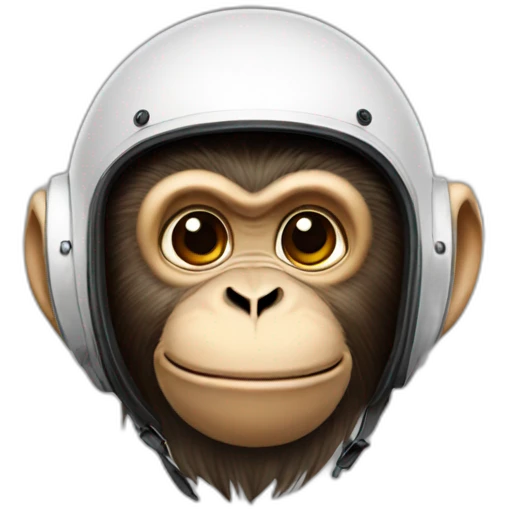 Monkey with helmet emoji