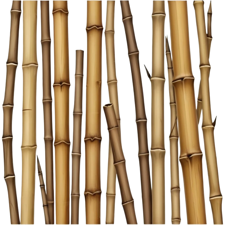 dried bamboo stalks, tan and brown color, cracked texture emoji