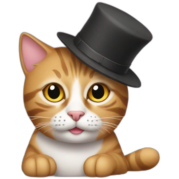 cat with hat rolling emoji