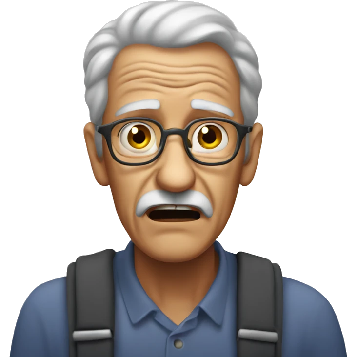 scared old uncle  emoji