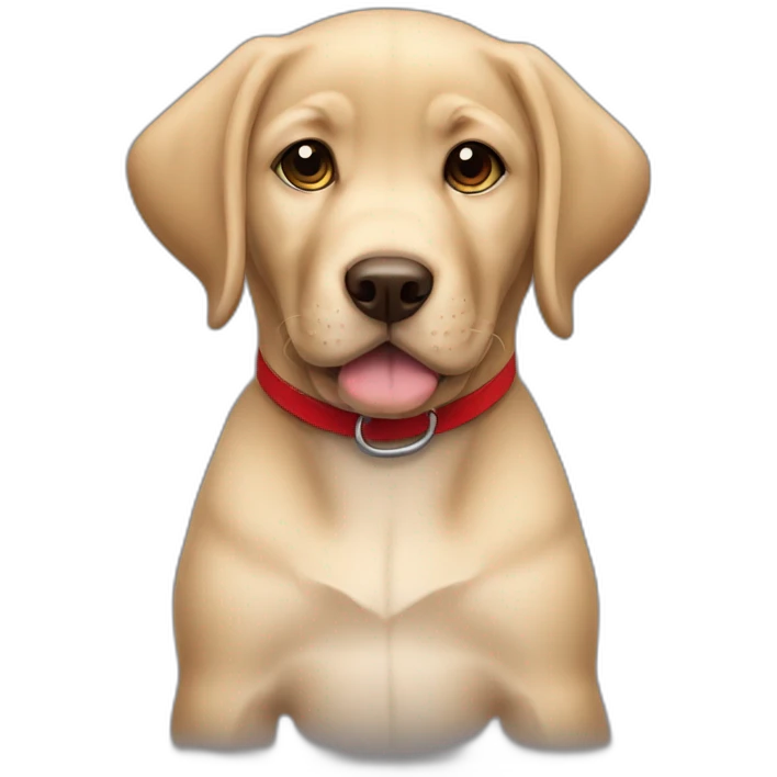 puppy labrador with red collar judging face emoji