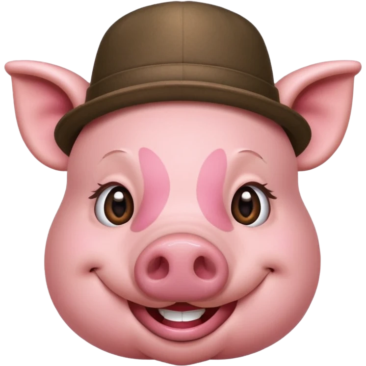 pig wear hat emoji