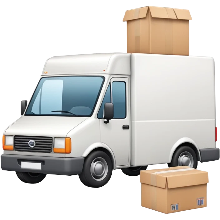 delivery van with a package, representing Lieferung (delivery) emoji