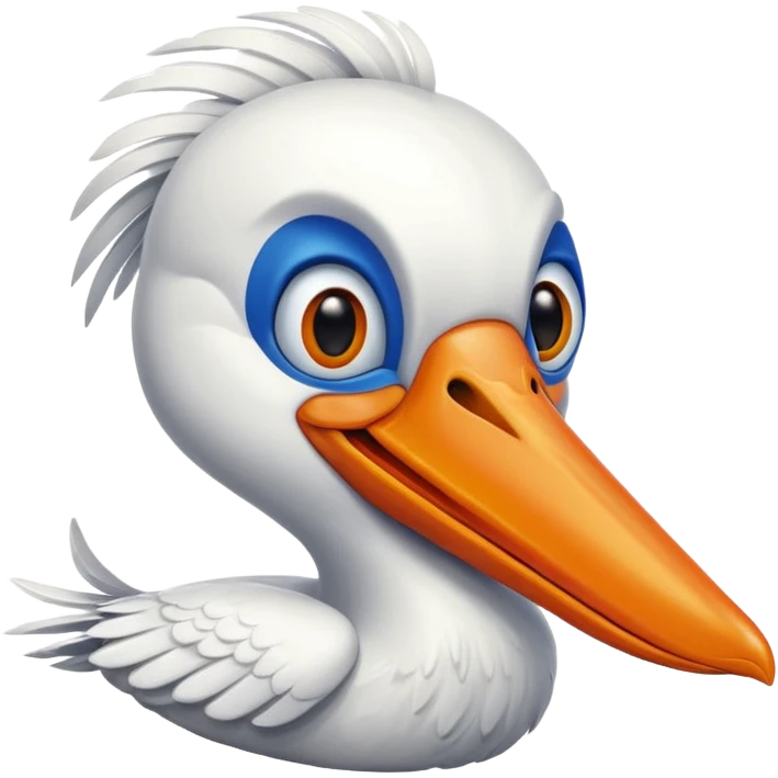 Create a really simple cartoon pelican emoji that i can copy and paste into text emoji