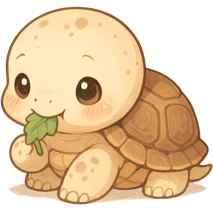 cute anime turtle eating, cute style, detailed, soft colors emoji