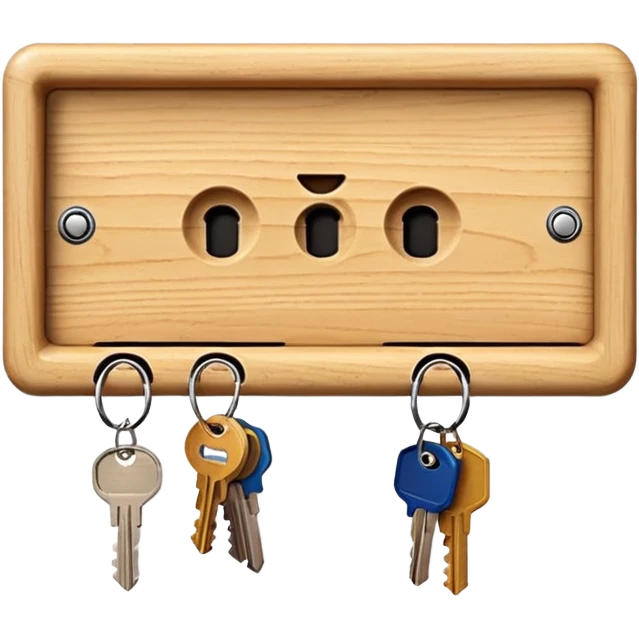 Plain wooden Wall Key holder with no smiley faces  emoji