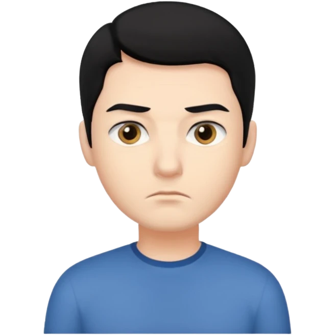 very alert man bloack hair emoji