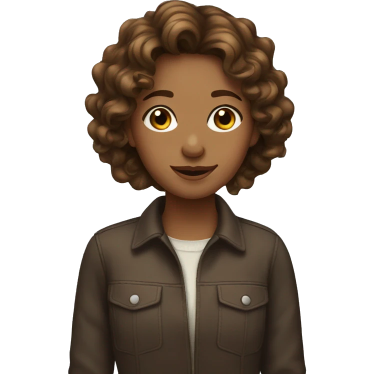 girl with wavy brown hairsyles emoji