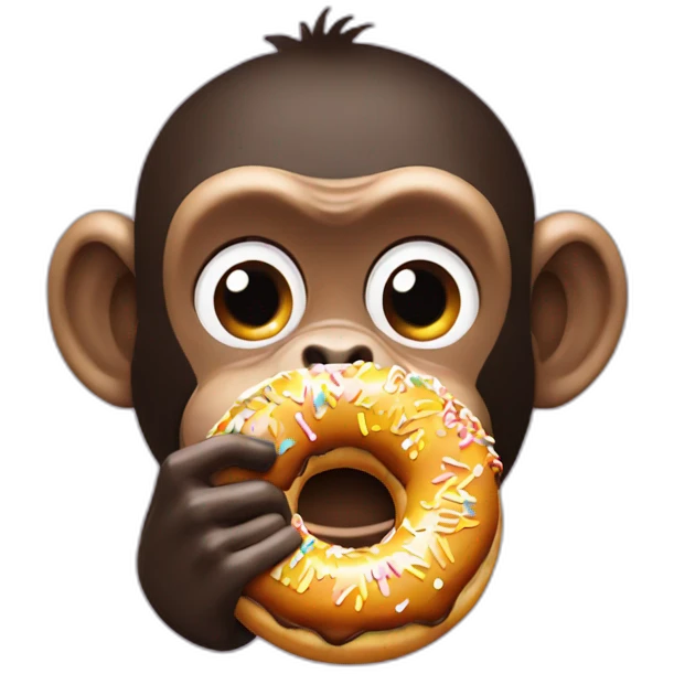 chimp eating donut emoji