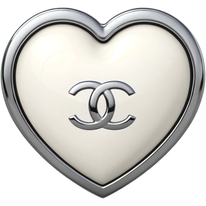 Chanel sport logo white heart 3d emoji